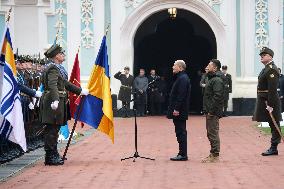 Ukrainian President and German Chancellor at Saint Sophia of Kyiv