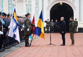 Ukrainian President and German Chancellor at Saint Sophia of Kyiv