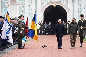 Ukrainian President and German Chancellor at Saint Sophia of Kyiv