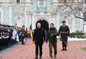 Ukrainian President and German Chancellor at Saint Sophia of Kyiv