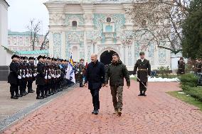 Ukrainian President and German Chancellor at Saint Sophia of Kyiv