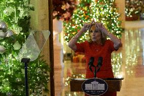 DC: First Lady Jill Biden hold a Holiday Message to the Nation deliver remarks