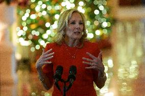 DC: First Lady Jill Biden hold a Holiday Message to the Nation deliver remarks