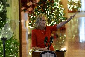 DC: First Lady Jill Biden hold a Holiday Message to the Nation deliver remarks