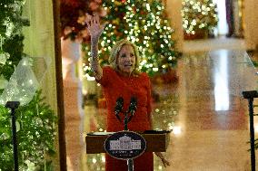 DC: First Lady Jill Biden hold a Holiday Message to the Nation deliver remarks