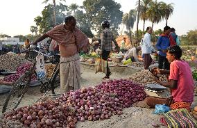 Open Air Vegetable Market In India