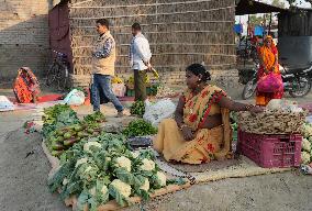 Open Air Vegetable Market In India