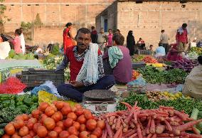 Open Air Vegetable Market In India