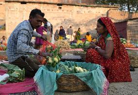 Open Air Vegetable Market In India