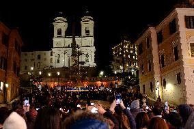 Rome Inaugurates Christmas With The Lighting Of Bulgari In Piazza Spagna