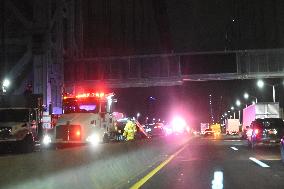 George Washington Bridge Eastbound MidSpan Lanes Closed Due To Serious Vehicle Accident