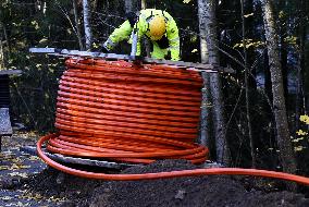 The optical fibre cable works in Espoo