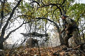 Artillery crew of Ukraines Khyzhak Patrol Police Special Unit