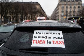 Taxis On Strike Rally In Paris