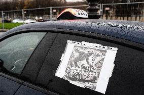 Taxis On Strike Rally In Paris