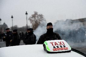 Taxis On Strike Rally In Paris