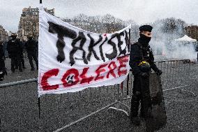 Taxis On Strike Rally In Paris