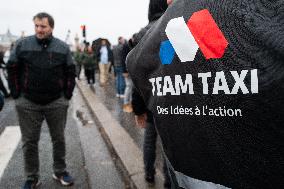 Taxis On Strike Rally In Paris