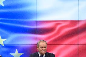 Secretary-General Of The Council Of The EU Therese Blanchet Meets Donald Tusk.