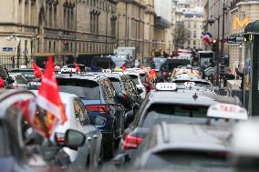 Taxi Drivers Demonstrate In Paris