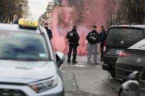 Taxi Drivers Demonstrate In Paris