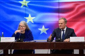 Secretary-General Of The Council Of The EU Therese Blanchet Meets Donald Tusk.