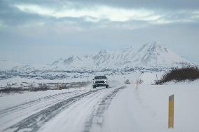 Roads And Scenery In Northern Iceland