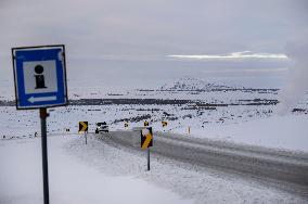 Roads And Scenery In Northern Iceland