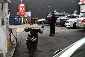 Two Men Stabbed During An Attempted Robbery Of A Vehicle At A Shell Gas Station In The Sunset Park Section Of Brooklyn New York