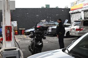 Two Men Stabbed During An Attempted Robbery Of A Vehicle At A Shell Gas Station In The Sunset Park Section Of Brooklyn New York