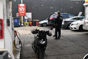 Two Men Stabbed During An Attempted Robbery Of A Vehicle At A Shell Gas Station In The Sunset Park Section Of Brooklyn New York