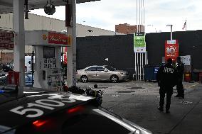 Two Men Stabbed During An Attempted Robbery Of A Vehicle At A Shell Gas Station In The Sunset Park Section Of Brooklyn New York