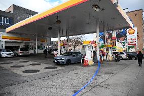 Two Men Stabbed During An Attempted Robbery Of A Vehicle At A Shell Gas Station In The Sunset Park Section Of Brooklyn New York