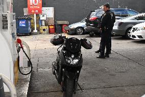 Two Men Stabbed During An Attempted Robbery Of A Vehicle At A Shell Gas Station In The Sunset Park Section Of Brooklyn New York