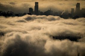 Fog Shrouds The Downtown Skyline - Vancouver