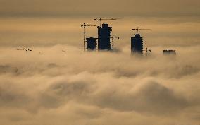 Fog Shrouds The Downtown Skyline - Vancouver