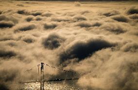 Fog Shrouds The Downtown Skyline - Vancouver