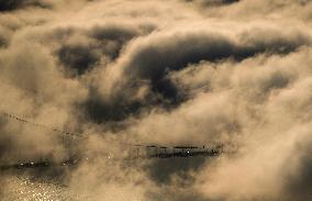 Fog Shrouds The Downtown Skyline - Vancouver