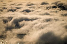 Fog Shrouds The Downtown Skyline - Vancouver