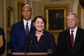 Senate Democratic Leaders Press Conference - Washington