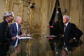 PM Barnier At Televised Interview - Paris