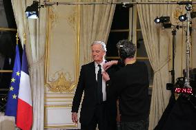 PM Barnier At Televised Interview - Paris