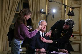 PM Barnier At Televised Interview - Paris