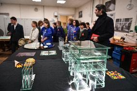 French Deputy Minister for Academic and Vocational
Success Alexandre Portier visits the Lucas de Nehou High School in Paris FA