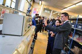 French Deputy Minister for Academic and Vocational
Success Alexandre Portier visits the Lucas de Nehou High School in Paris FA