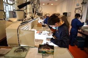 French Deputy Minister for Academic and Vocational
Success Alexandre Portier visits the Lucas de Nehou High School in Paris FA