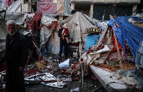 Aftermath of Israeli Airstrike in Gaza, Palestine