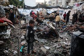 Aftermath of Israeli Airstrike in Gaza, Palestine