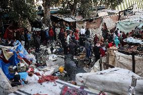 Aftermath of Israeli Airstrike in Gaza, Palestine