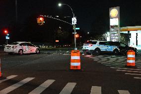 Vehicle Collision Involving NYPD Vehicle After Reports Of Robbery In Laurelton Section Of Queens New York